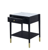 Atalia Contemporary End Table Marble • Black 83227-ACME