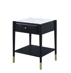 Atalia Contemporary End Table Marble • Black 83227-ACME