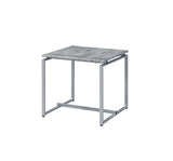 Jurgen Industrial/Contemporary 3Pc Pack Coffee/End Set WOOD TOP] Faux Concrete (cc#) • METAL FRAME] Silver 83235-ACME