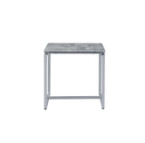 Jurgen Industrial/Contemporary 3Pc Pack Coffee/End Set WOOD TOP] Faux Concrete (cc#) • METAL FRAME] Silver 83235-ACME