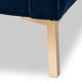 Baxton Studio Zanetta Luxe and Glamour Navy Velvet Upholstered Gold Finished Lounge Chair