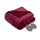Beautyrest Heated Microlight to Berber Casual Blanket Red King BR54-0392