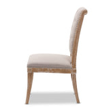 Baxton Studio Charmant French Provincial Beige Fabric Upholstered Weathered Oak Finished Wood Dining Chair