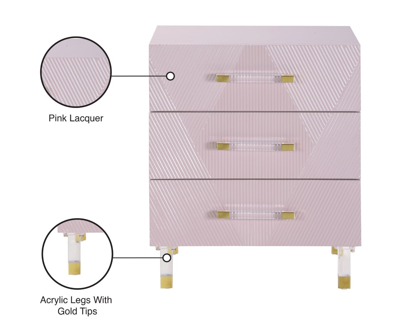 Anastasia Acrylic Contemporary Side Table - Thumbnail 5