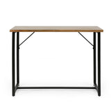 Vinton Modern Industrial Handmade Mango Wood Console Table, Honey Brown and Black Noble House