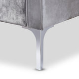 Baxton Studio Clara Modern and Contemporary Grey Velvet Fabric Upholstered 3-Seater Sofa
