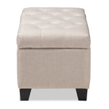 Baxton Studio Michaela Modern and Contemporary Beige Fabric Upholstered Storage Ottoman