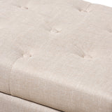 Baxton Studio Michaela Modern and Contemporary Beige Fabric Upholstered Storage Ottoman