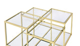 Uchenna Contemporary Coffee Table Clear Glass & Gold Finish 83470-ACME