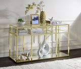 Uchenna Contemporary Sofa Table Clear Glass & Gold Finish 83473-ACME