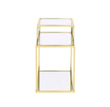 Uchenna Contemporary End Table Clear Glass & Gold Finish 83474-ACME