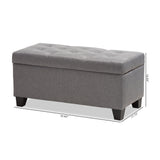 Baxton Studio Michaela Modern and Contemporary Grey Fabric Upholstered Storage Ottoman