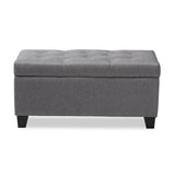 Baxton Studio Michaela Modern and Contemporary Grey Fabric Upholstered Storage Ottoman