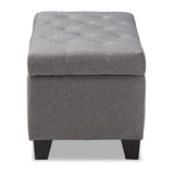 Baxton Studio Michaela Modern and Contemporary Grey Fabric Upholstered Storage Ottoman