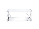 Virtue Contemporary Coffee Table Clear Glass & Chrome Finish 83480-ACME