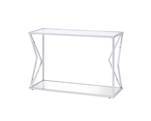 Virtue Contemporary Sofa Table Clear Glass & Chrome Finish 83484-ACME