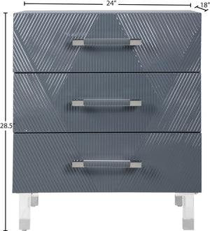 Anastasia Acrylic / Engineered Wood / Metal Contemporary  Side Table - 24" W x 18" D x 28.5" H