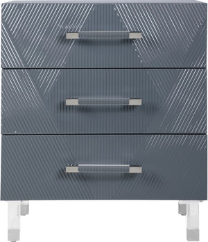 Anastasia Acrylic / Engineered Wood / Metal Contemporary  Side Table - 24" W x 18" D x 28.5" H