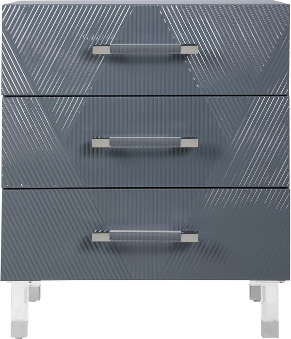 Anastasia Acrylic / Engineered Wood / Metal Contemporary  Side Table - 24" W x 18" D x 28.5" H