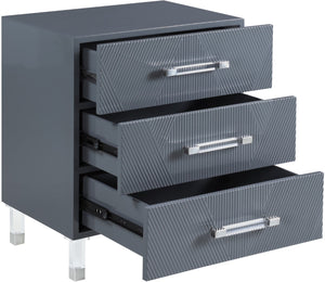 Anastasia Acrylic / Engineered Wood / Metal Contemporary  Side Table - 24" W x 18" D x 28.5" H