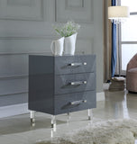 Anastasia Acrylic / Engineered Wood / Metal Contemporary  Side Table - 24" W x 18" D x 28.5" H