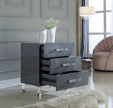 Anastasia Acrylic / Engineered Wood / Metal Contemporary  Side Table - 24" W x 18" D x 28.5" H