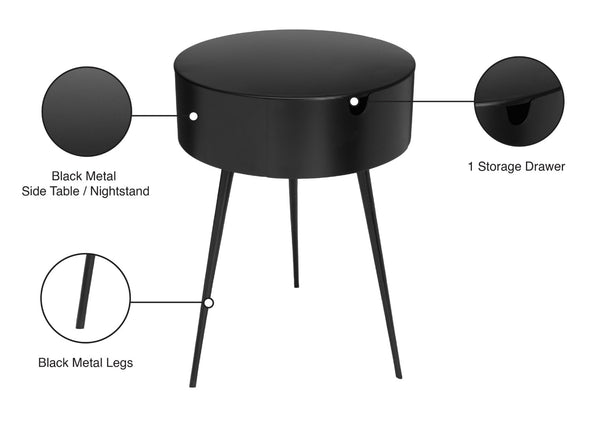 Bali Iron Contemporary Black Night Stand - 16" W x 16" D x 23" H