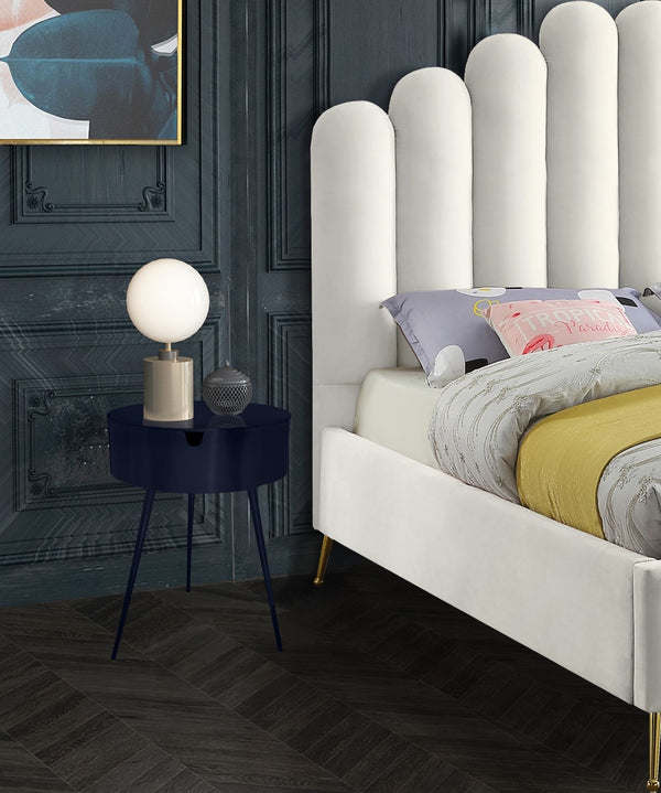 Bali Iron Contemporary Navy Night Stand - 16" W x 16" D x 23" H