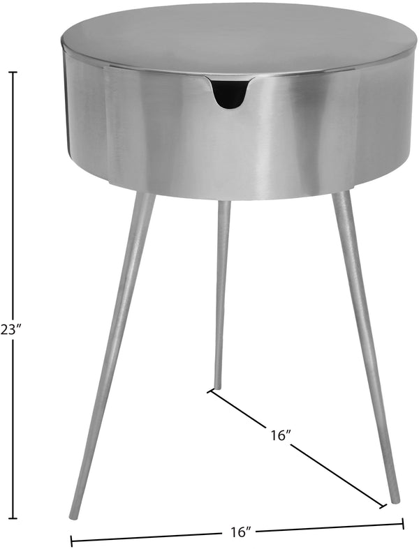 Bali Iron Contemporary Silver Night Stand - 16" W x 16" D x 23" H