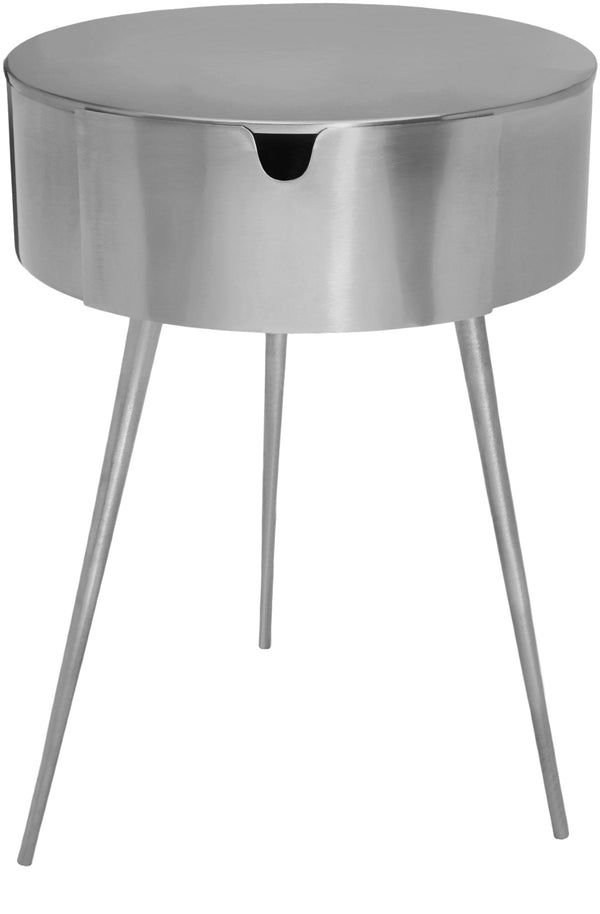 Bali Iron Contemporary Silver Night Stand - 16" W x 16" D x 23" H