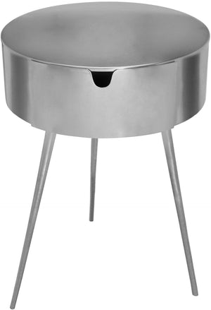 Bali Iron Contemporary Silver Night Stand - 16" W x 16" D x 23" H