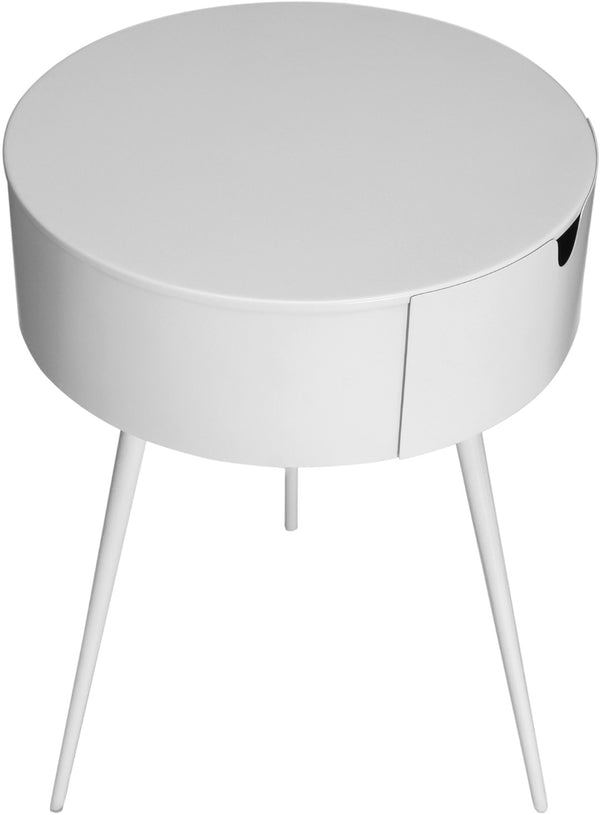 Bali Iron Contemporary White Night Stand - 16" W x 16" D x 23" H
