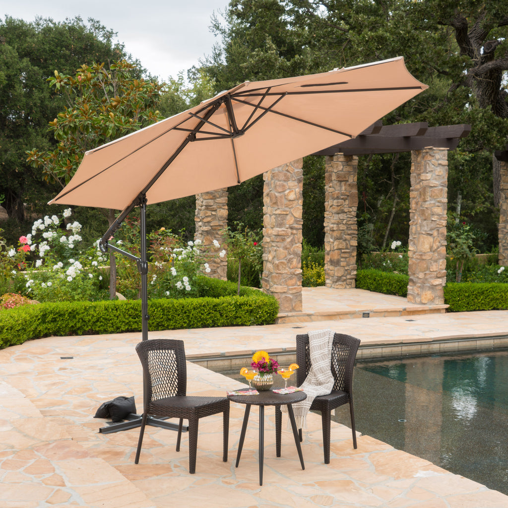 Stanley Outdoor Sand Water Resistant Banana Sun Canopy With Grey Steel –  English Elm