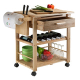 Winsome Wood Finland Utility Kitchen Cart, Natural 83644-WINSOMEWOOD
