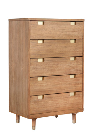 Alpine Furniture Easton Five Drawer Chest 2088-05 Sand Mahogany Solids & Veneer 30 x 18 x 48