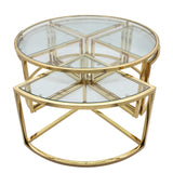 Sagebrook Home Contemporary Metal Pull Out Coffee Table, Gold 15440-02 Gold Metal