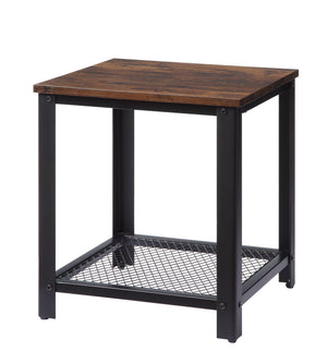 Taurus Industrial End Table Rustic Oak & Black Finish 83962-ACME