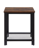 Taurus Industrial End Table Rustic Oak & Black Finish 83962-ACME