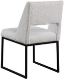 Jayce Boucle Fabric / Iron / Foam Contemporary Cream Boucle Fabric Dining Chair - 19" W x 22.5" D x 33" H