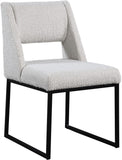 Jayce Boucle Fabric / Iron / Foam Contemporary Cream Boucle Fabric Dining Chair - 19" W x 22.5" D x 33" H