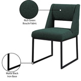 Jayce Boucle Fabric / Iron / Foam Contemporary Green Boucle Fabric Dining Chair - 19" W x 22.5" D x 33" H