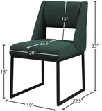 Jayce Boucle Fabric / Iron / Foam Contemporary Green Boucle Fabric Dining Chair - 19" W x 22.5" D x 33" H