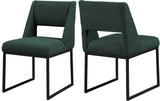 Jayce Boucle Fabric / Iron / Foam Contemporary Green Boucle Fabric Dining Chair - 19" W x 22.5" D x 33" H