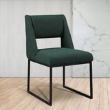 Jayce Boucle Fabric / Iron / Foam Contemporary Green Boucle Fabric Dining Chair - 19" W x 22.5" D x 33" H