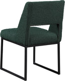 Jayce Boucle Fabric / Iron / Foam Contemporary Green Boucle Fabric Dining Chair - 19" W x 22.5" D x 33" H