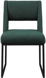 Jayce Boucle Fabric / Iron / Foam Contemporary Green Boucle Fabric Dining Chair - 19" W x 22.5" D x 33" H