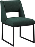 Jayce Boucle Fabric / Iron / Foam Contemporary Green Boucle Fabric Dining Chair - 19" W x 22.5" D x 33" H