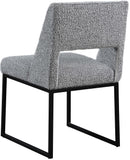 Jayce Boucle Fabric / Iron / Foam Contemporary Grey Boucle Fabric Dining Chair - 19" W x 22.5" D x 33" H