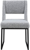 Jayce Boucle Fabric / Iron / Foam Contemporary Grey Boucle Fabric Dining Chair - 19" W x 22.5" D x 33" H