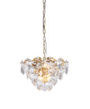 Bethel Gold Chandelier in Steel & Crystal